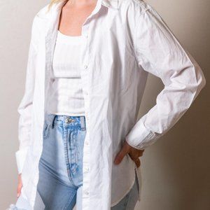Abercrombie & Fitch Oversized White Button Up Top